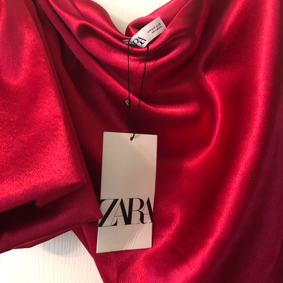 Zara one shoulder bow satin top - Picture 5 of 5